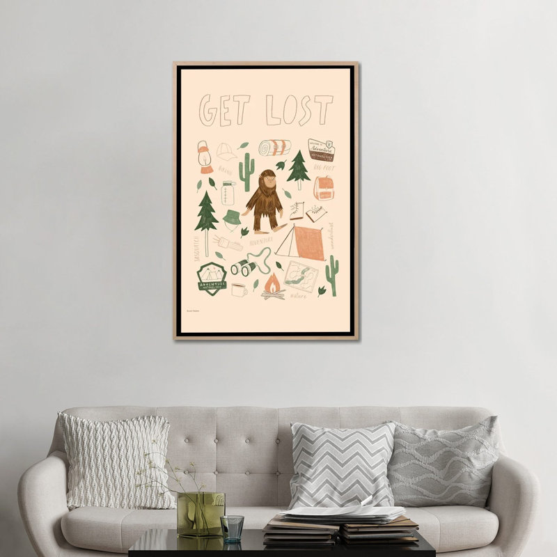 «Get Lost», reproduction d'art sur toile encadrée, 48 po x 32 po, Framed Canvas, Beige