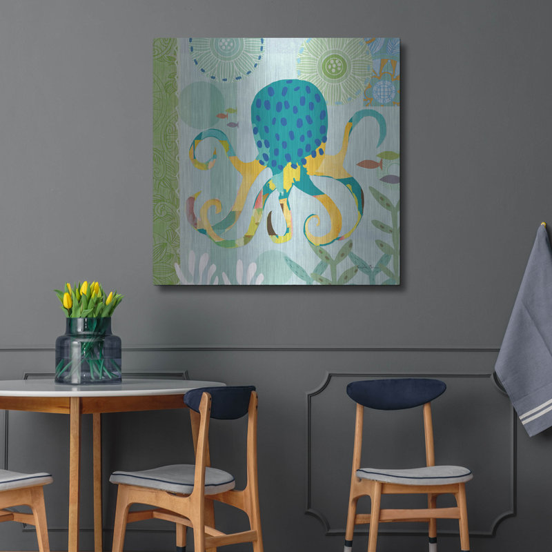  «Underwater World 2» par Farida Zaman, art mural en métal, 36 po x 36 po, H 36 po x l 36 po