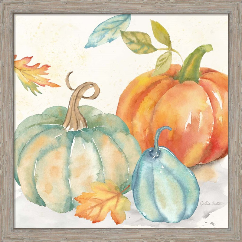 «Pumpkin Patch II» par Cynthia Coulter, art mural encadré