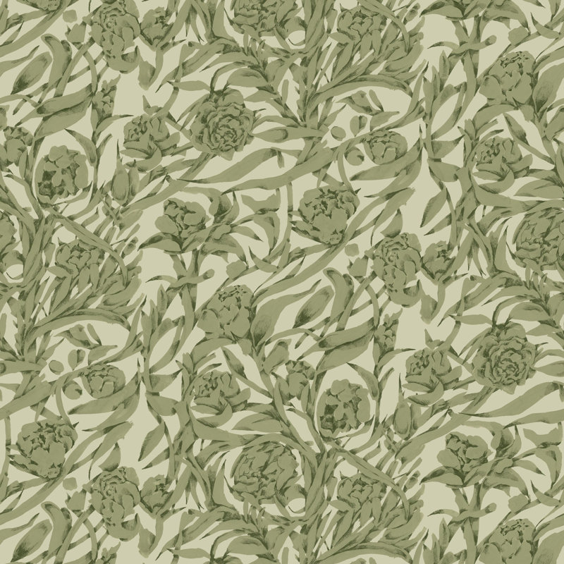 Wandervine - Botanical Wallpaper, Sage Green, Peel & Stick, Self-Adhesive