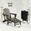 Chaise pliante Adirondack, ensemble de 2, foyer d'extérieur en PEHD avec porte-gobelet-1860041803