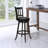 Raffe Swivel Upholstered Faux Leather Counter Stool with Solid Wood Frame-577386286-559962647