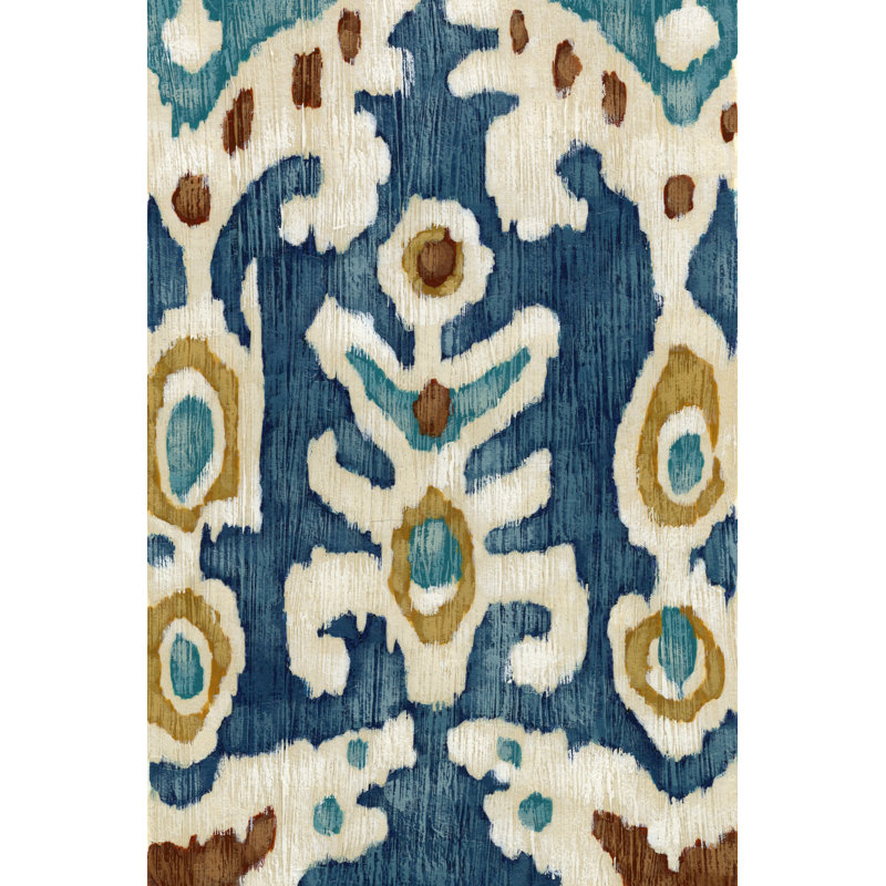 Ocean Ikat III by Chariklia Zarris - Wrapped Canvas Painting, 46cm H x 30cm W