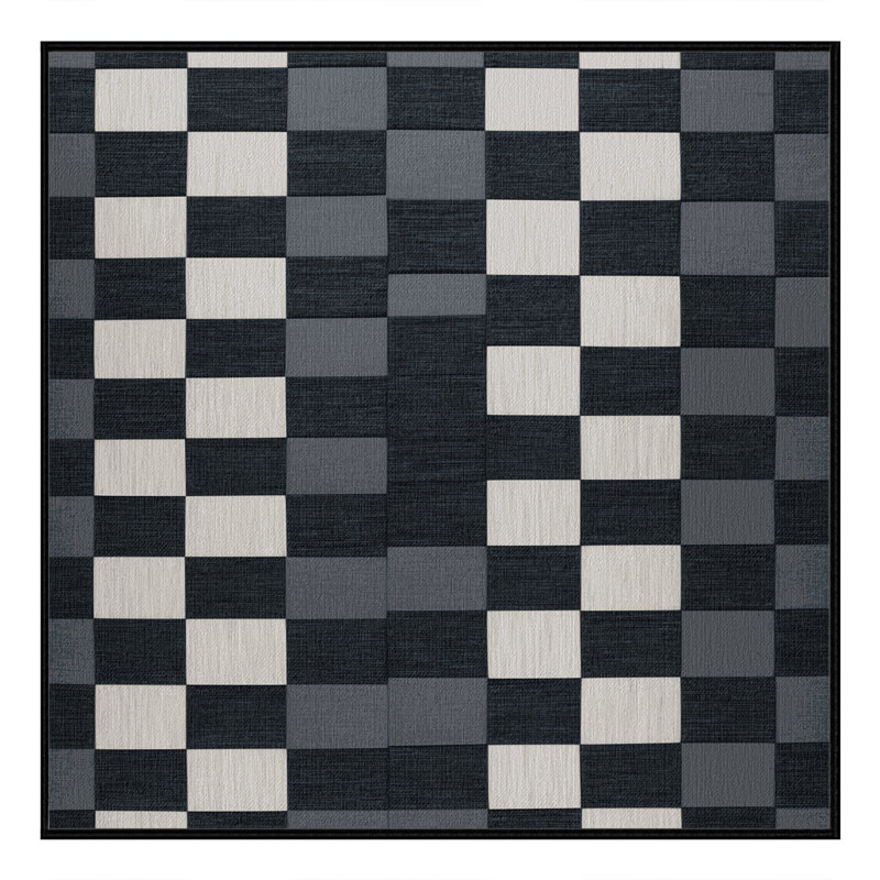 Machine Washable Botanical Area Rug, Square 3'