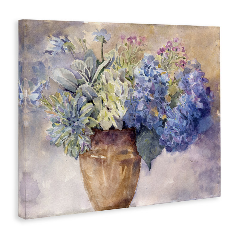 Hydrangée mauve, reproduction d'art sur toile, H 16 po x l 20 po x P 1,5 po