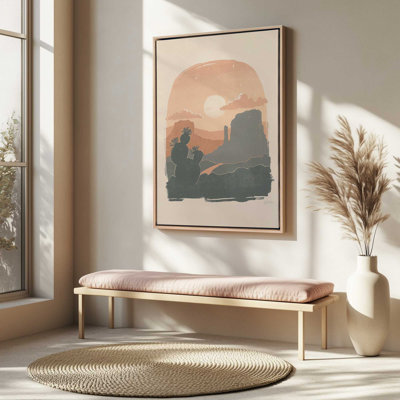 Cactus Silhouettes I, reproduction sur toile dans un cadre