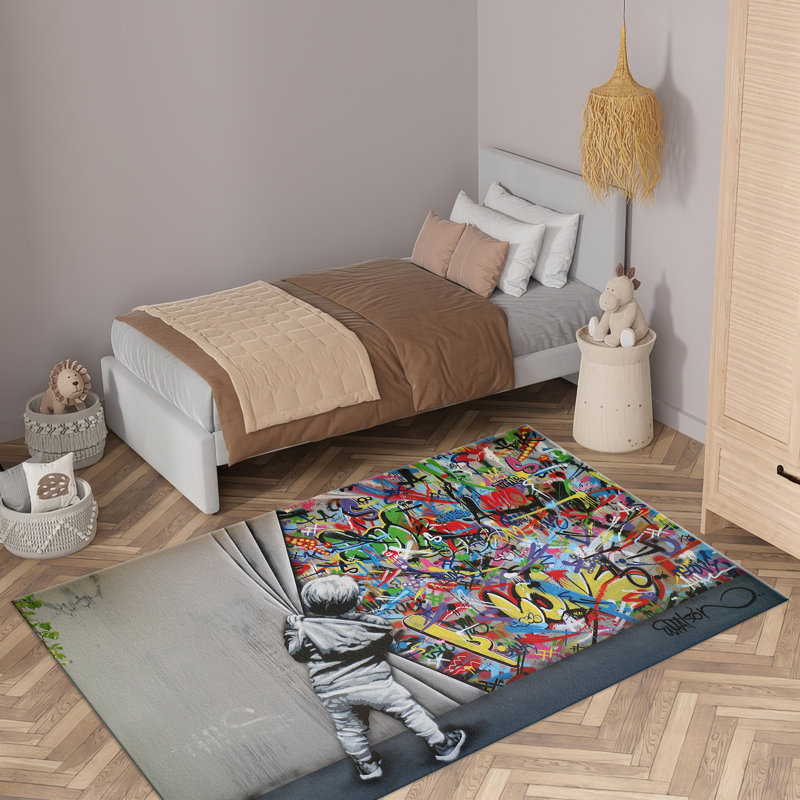 Delicate Floral Pattern With Pile Soft Type Printed Rug for Elegant Home Decor Enhancement, Rectangle 2'4" x 3'3"