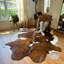 Très grand tapis en cuir de vache tricolore moyen 6 pi x 8 pi - 100% cuir véritable - Accent de luxe naturel bohème-chic-69950668
