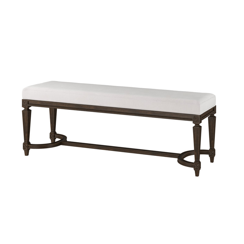 Banc de rangement Grant, Espresso, Neige page (tissu performance) 1355-91