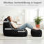 Cloud Large Bean Bag Chair with Ottoman, Corduroy Lounge Chair with 35D High-Density Foam