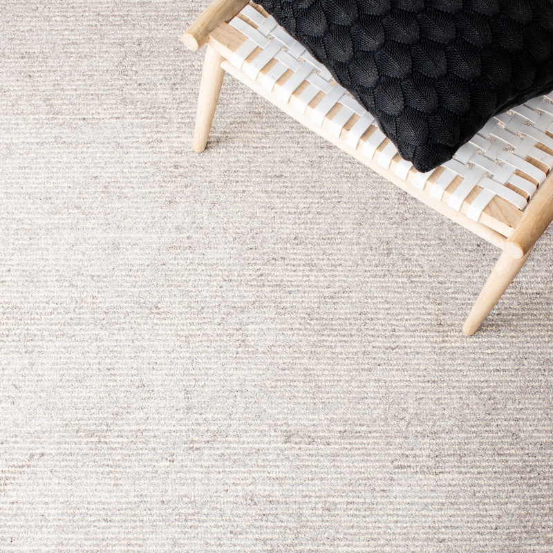 Protaras Hand Tufted Viscose/Wool Solid Color Rug in Gray, Rectangle 5' x 8'