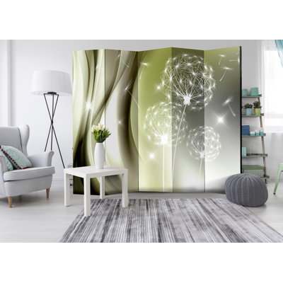 225cm W x 172cm H 5 - Panel Wood Folding Room Divider