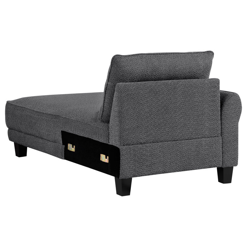 Canapé modulaire à accoudoirs courbés Shalinda, Polyester gris