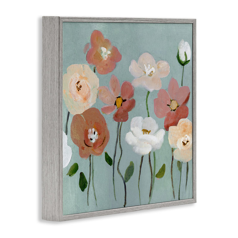 Boho Blooms sur giclée encadrée bleue, design par Charity Henderson