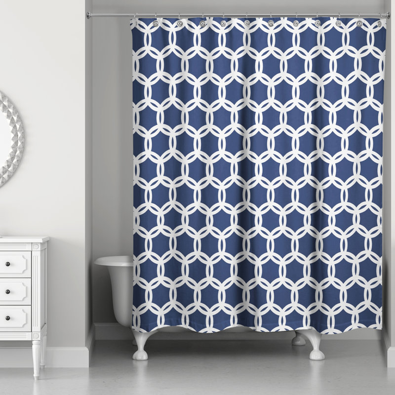 Rideau de douche simple Alondria, Bleu