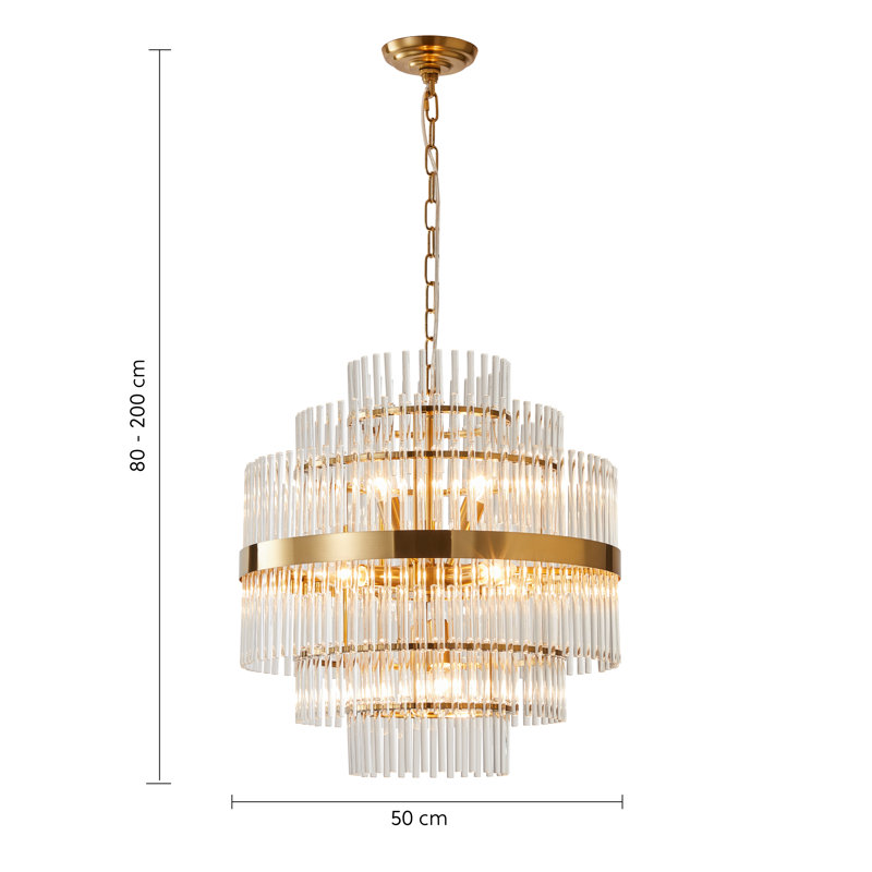 Alleisha Crystal Chandelier, 200" H x 50" W x 50" D