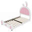 Lit plateforme simple tapissier avec tête de lit en forme de lapin-1768569687