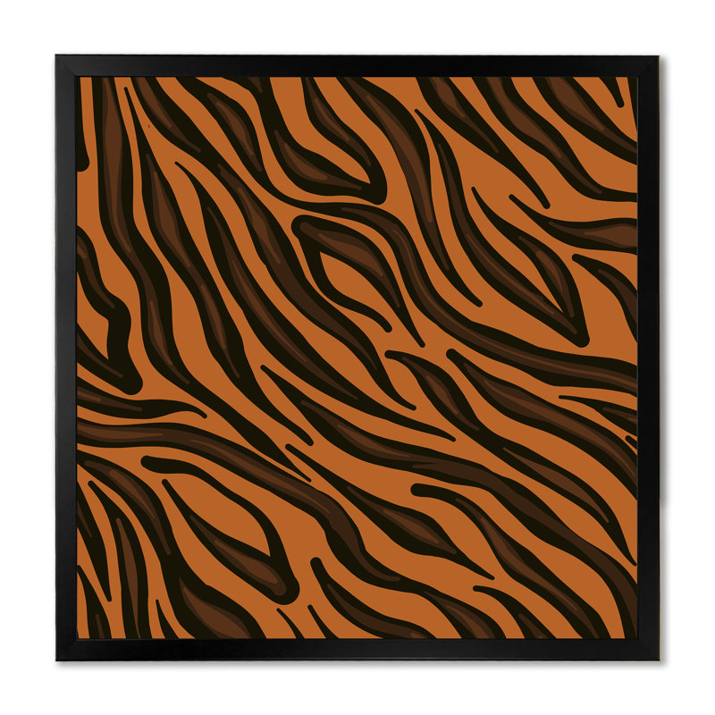 Tigre d'Animak tendance - décoration murale moderne et contemporaine en toile, Impression noire sur toile encadrée