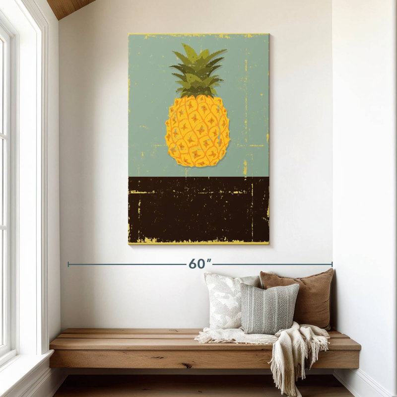 Yarlin Grunge Retro Pineapple, 48" H x 32" W