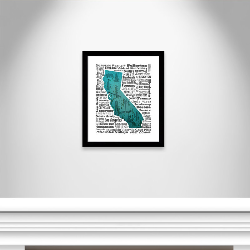 «Odio State Your Name California», art textuel encadré