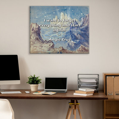 Artsy Quote "I want to forget everything and start again." By Angie Cruz Gallery Wrapped Canvas