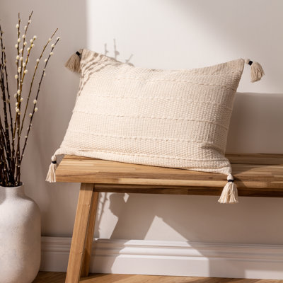 Montoursville Striped Cream Rectangular Lumbar Cushion