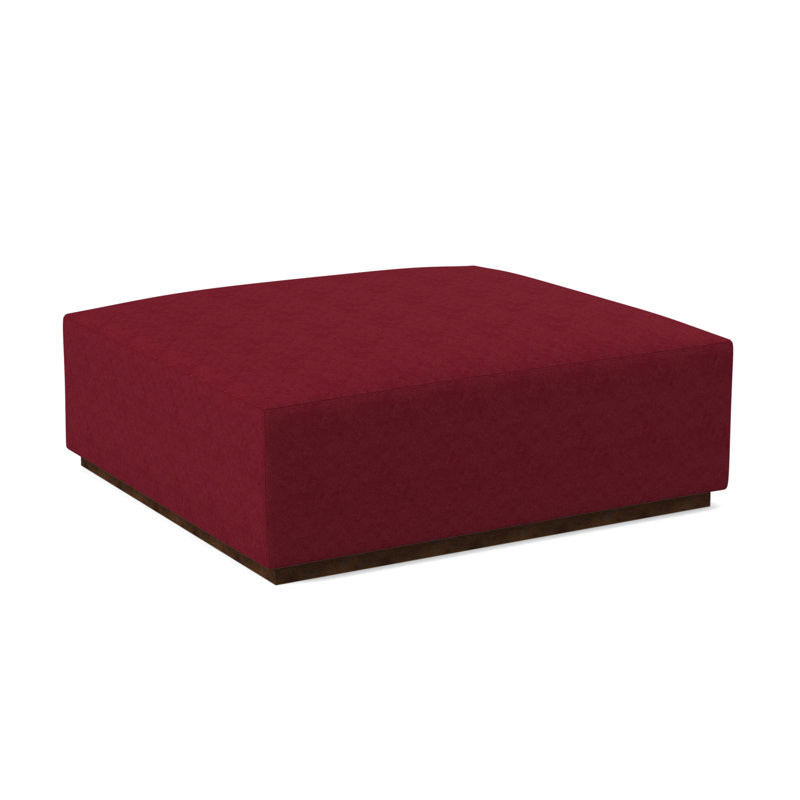 Repose-pieds Club, Noyer américain, Mélange de polyester rouge à lèvres Margaret