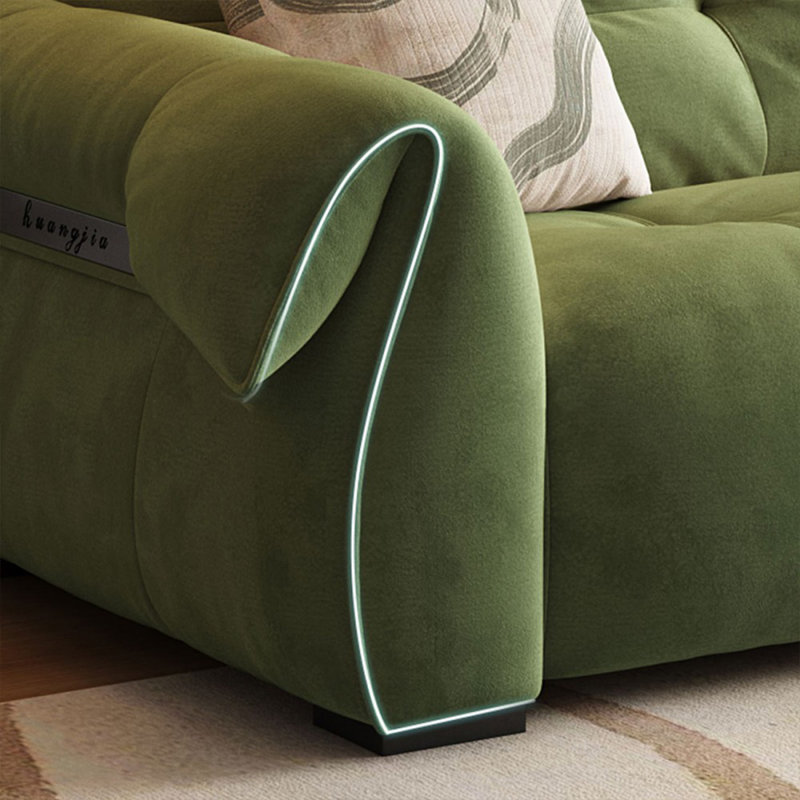 Coussin modulaire en polyester vert, 38,19 po H x 110,24 po L x 42,13 po P, 4