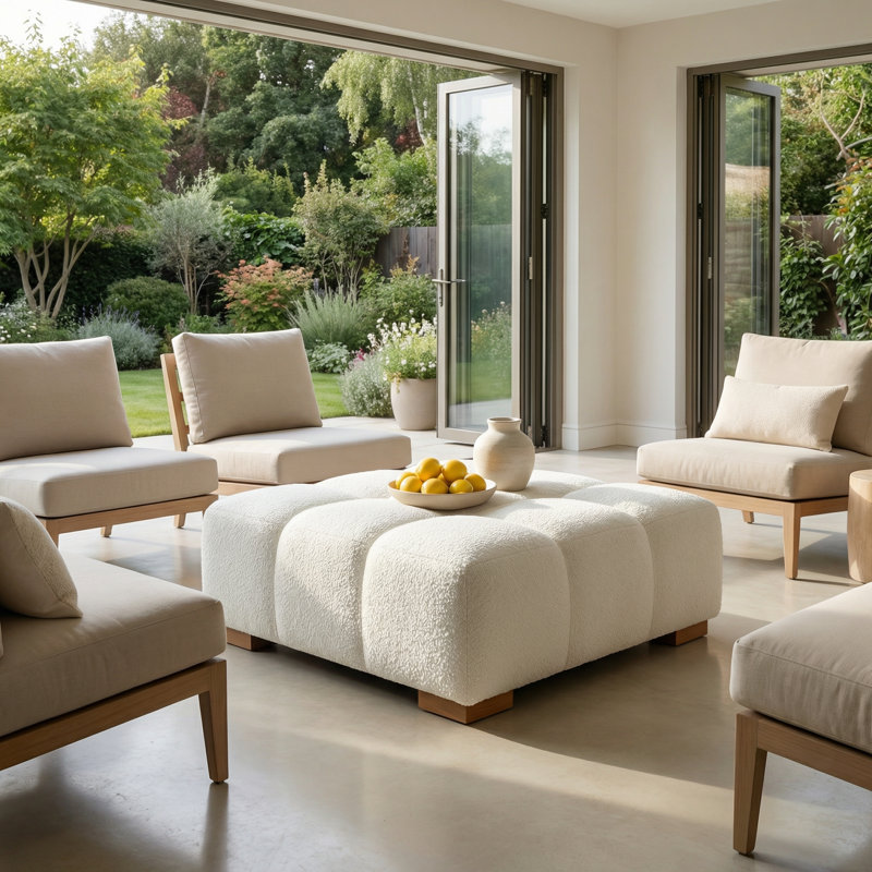 Repose-pieds luxueux et polyvalent avec pieds en bois massif