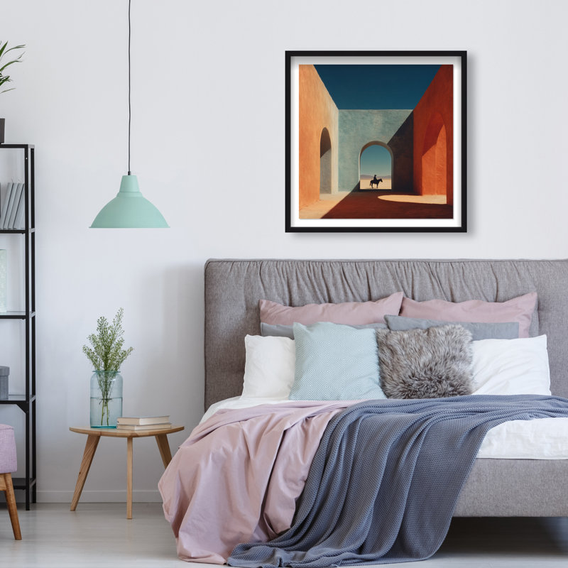Cobalt Frontier Print by Oliver Gal, 31.5"H x 31.5"W, Black Shadowbox