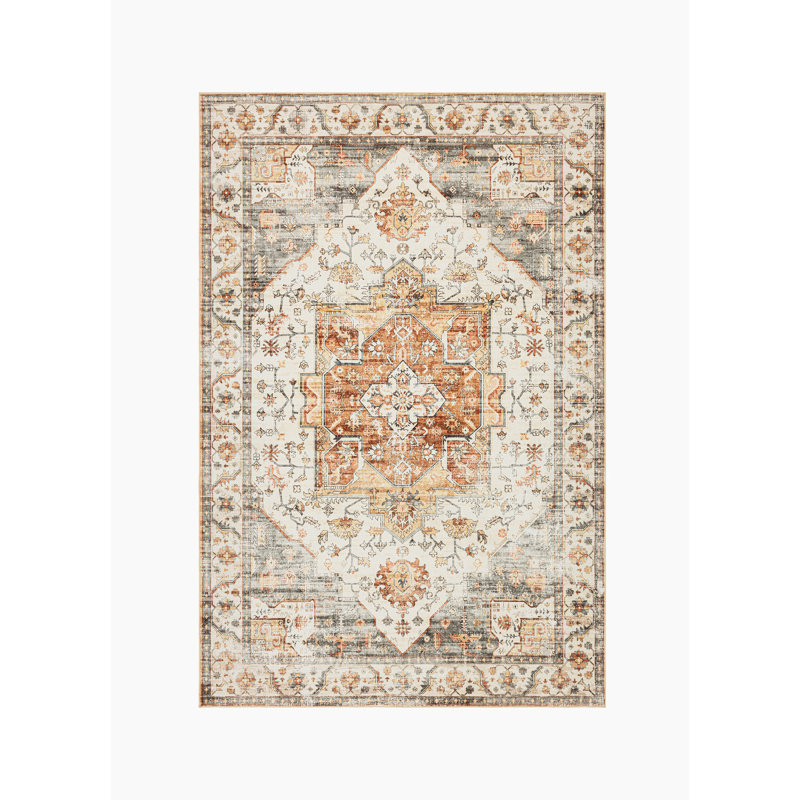 Moroccan Vintage Style Rug - Non-Slip Soft Faux Wool Area Rug For Indoor, Washable Rug Kids & Pets Friendly For Home Decor