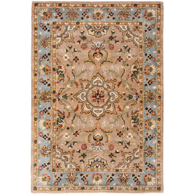Tapis beige et bleu clair Carnasheeran