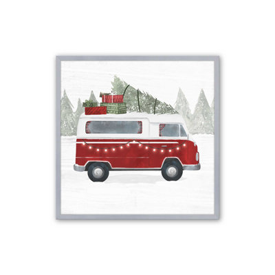 Impression de rouleau d'arbre de Noël rétro
