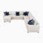 Canapé modulaire en microfibre 5 pièces 140 po avec méridienne convertible et réversible, rangement caché, dossier en mouvement clic-1238276470