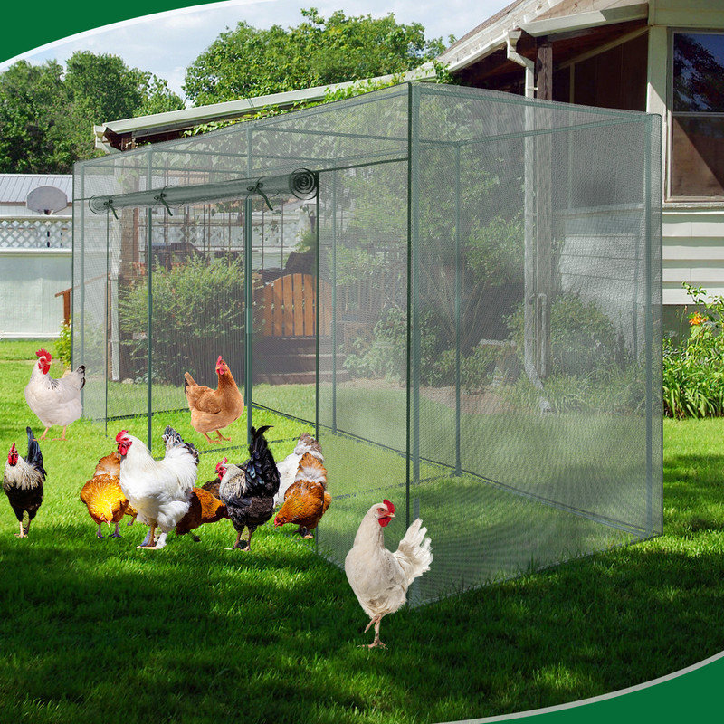 Crop Cage for Garden Plant, Raised Garden Bed Cover with Frame and Zippered Door for Outdoor Plants, 71" H x 142" W x 48" D
