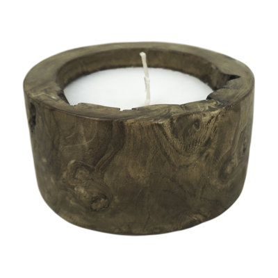 Unscented Jar Candle with Wood Holder