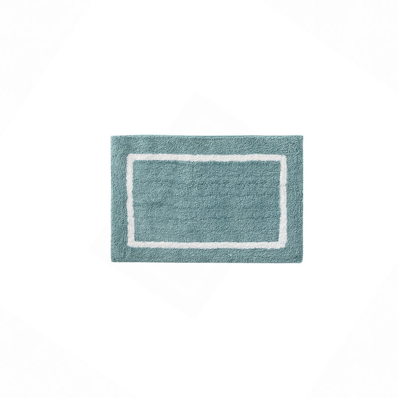 Tapis de bain réversible en microfibre touffetée à poils longs, Turquoise, Simple - L 34 po x l 21 po