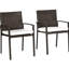 Chaises de salle à manger d'extérieur 2 pièces avec coussin, chaise de patio, et, blanc crème pour le jardin, patio, terrasse. Confortable.