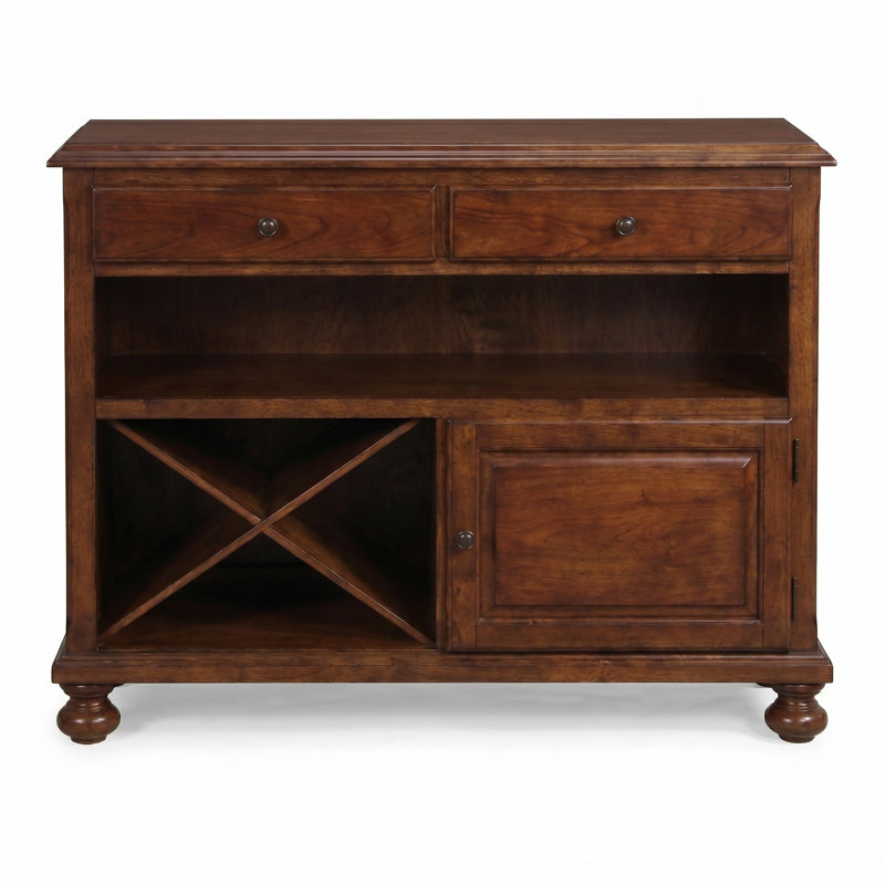 Azura 48 " W Rubberwood Solid Wood Server, Chestnut