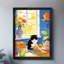 Art mural rétro noir, chats chaleureux et artistiques, impressions de style rétro chaleureux-16819523
