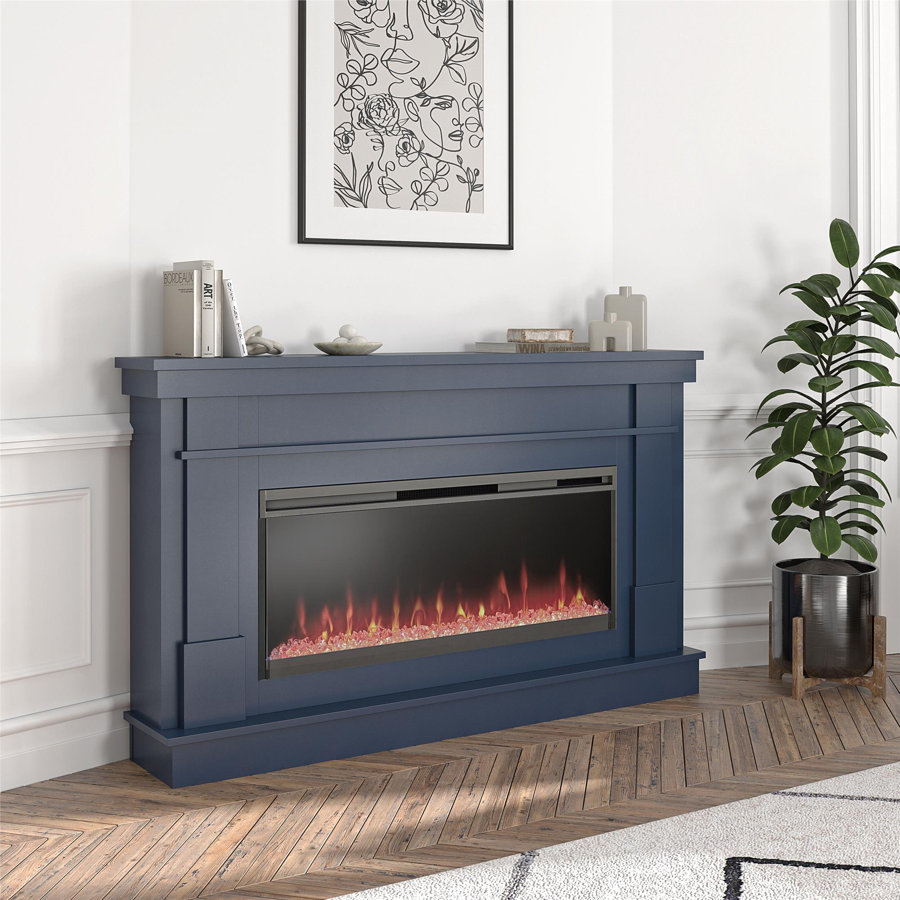 Waverly Wide Mantel with Linear Electric Fireplace