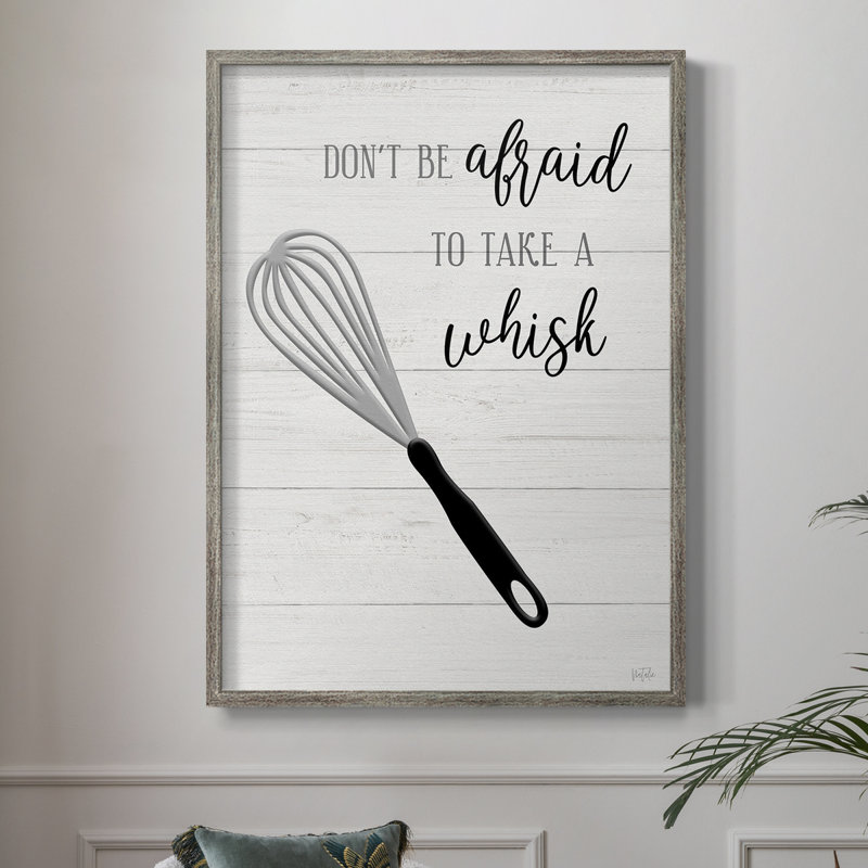 Take A Whisk Framed Print - Solid Wood, 15" H x 12" W