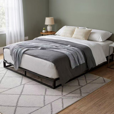 BASICS Metal Platform Bed Frame With Slatted Frame