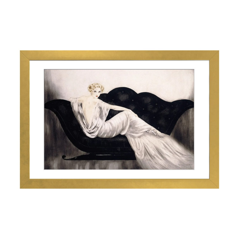 The Sofa, C.1937, White, 16" H x 24" W x 1" D, Gold Open Corner Framed Paper