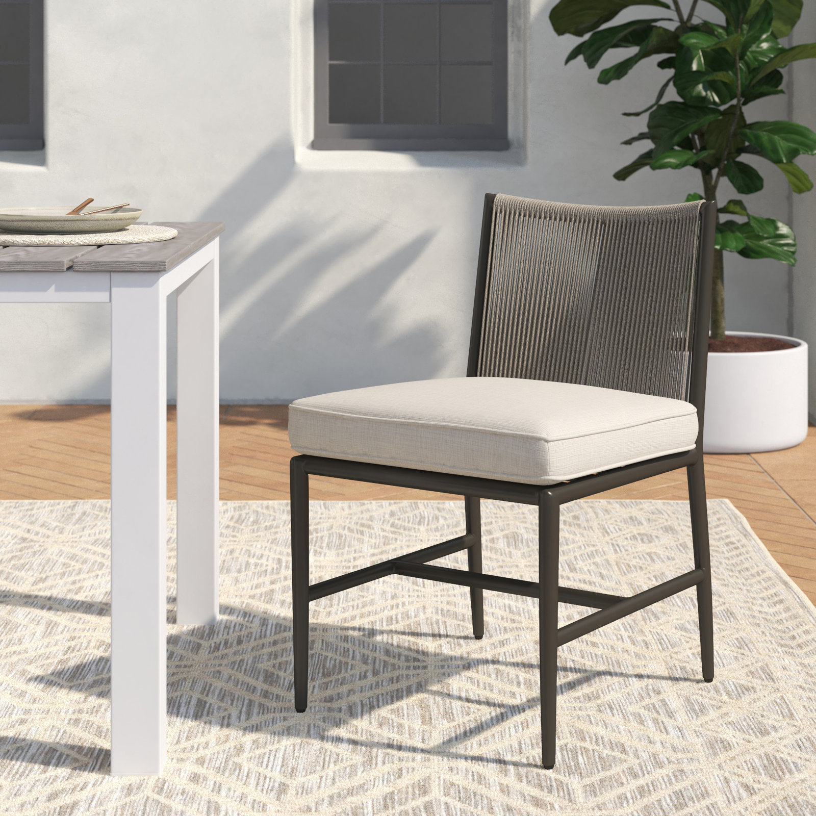 Esme Sunbrella® Patio Side Chair, Echo Ash Sunbrella®