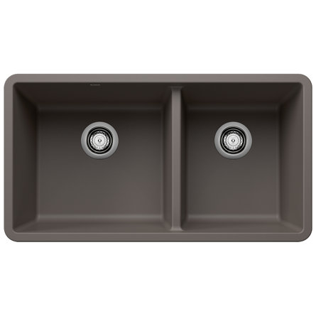 Precis SILGRANIT 33" 60/40 Double Bowl Undermount Kitchen Sink