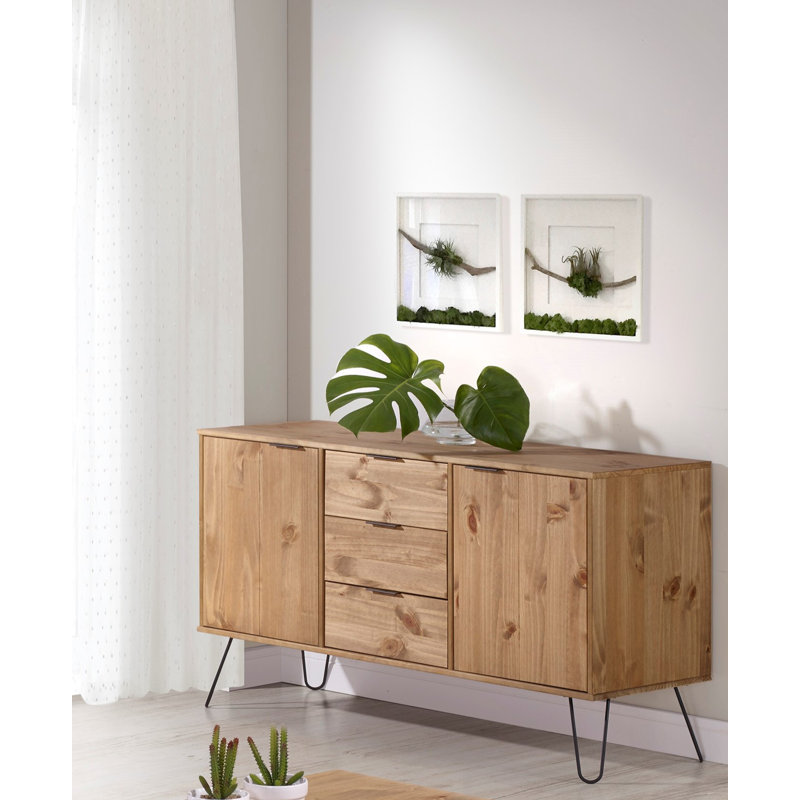 Dufresne Casual Living Medium Sideboard With 2 Doors And 3 Drawers, Anitque Wax