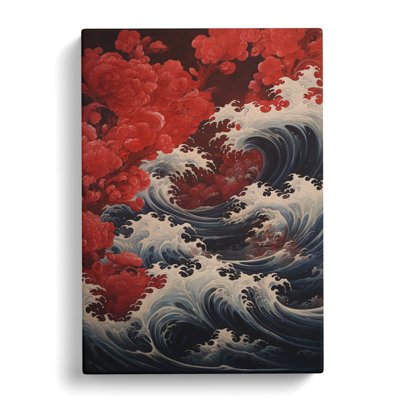 Wave Japanese Victorian Art - Wrapped Canvas, 60cm H x 40cm W x 3cm D