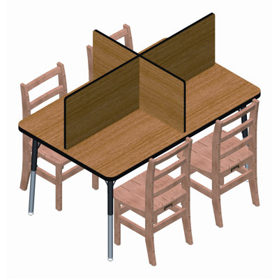 Berries® Study Carrel - 4 Carrels