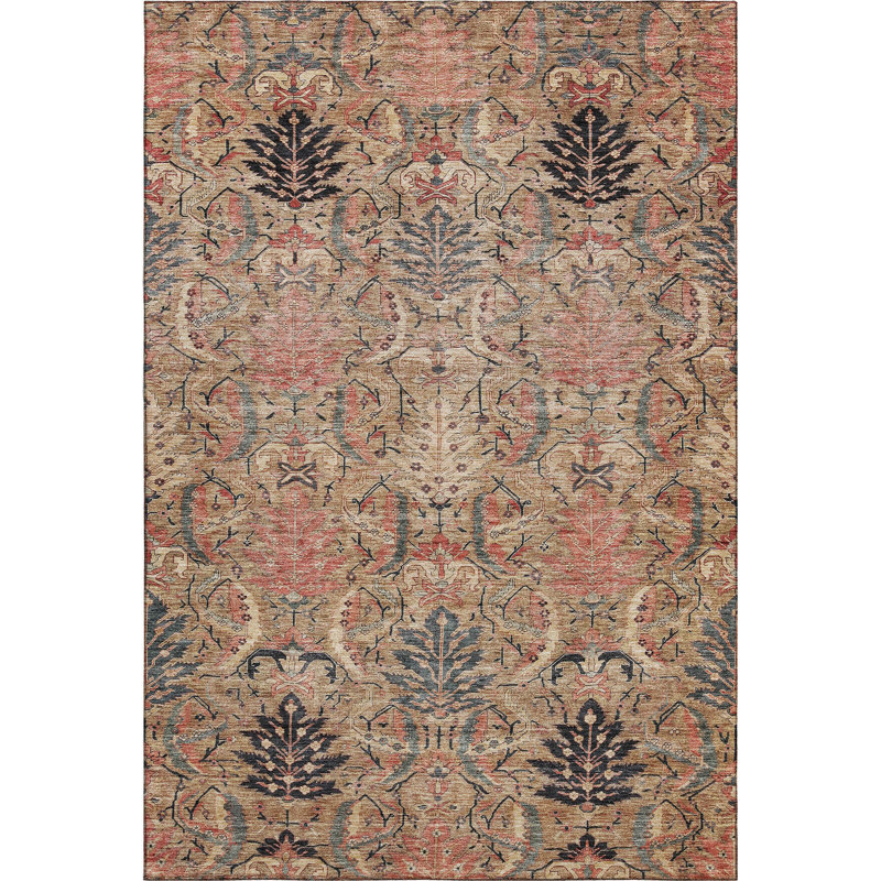 Tapis damassé de qualité supérieure lavable à la machine AMF1082, Rectangle 10 pi x 14 pi
